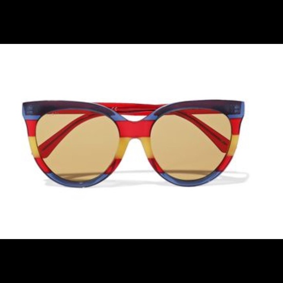 Gucci Multicolored Striped Acetate Sunglasses - Picture 3 of 6